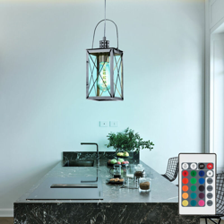 Etc-shop - Lampada da soffitto a pendolo retrò Lanterna dimmer a sospensione con set di vetro incluso Lampadine a LED RGB precio