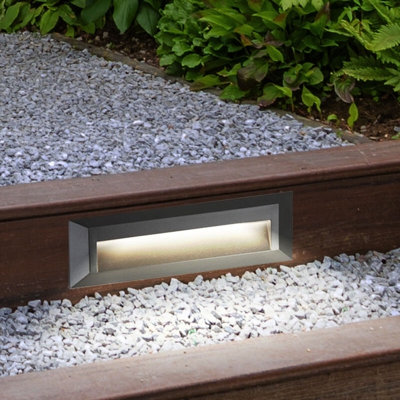 Lampada da esterno a LED per esterno lampada da parete grigio giardino scale illuminazione Searchlight 8632GY