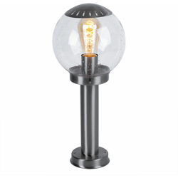 Etc-shop - Lampada da giardino in piedi argento palla di vetro illuminazione per esterni luce di base del percorso del cortile in un set con precio