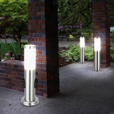 Etc-shop - Set di 3 lampade da terra prese esterne lampade basamento in acciaio inossidabile nella serie, comprese lampade LED