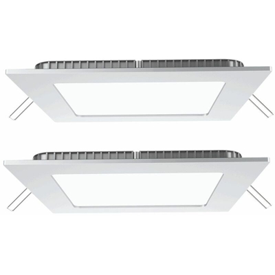 Set di 2 LED bianco sala da pranzo di energia da incasso a parete pannello del soffitto in alluminio griglia di lampade a risparmio piazza - ETC-SHOP