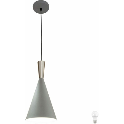 Etc-shop - Pendolo lampada a sospensione sala da pranzo lavatrice soffitto lampadina del riflettore grigio Set Bianco incl. Lampade a LED