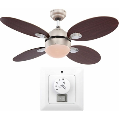 Etc-shop - ventilatore a soffitto soggiorno ventola di raffreddamento della lampada in un insieme compreso interruttore a parete