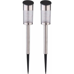 Globo - 2x lampade a LED ad innesto solare a catena leggera in acciaio inossidabile balcone a terra lampada da giardino spike argento 33799-2 precio