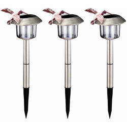 Etc-shop - Set di 3 in acciaio inossidabile esterno della luce del giardino della lampada di illuminazione solare a LED IP44 Hummingbird características