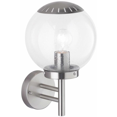 Etc-shop - Applique da esterno Faretti in acciaio inox da giardino Palla di vetro da giardino Luce da terrazzo argento in un set che include