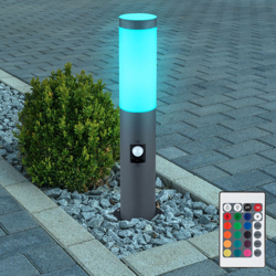 Etc-shop - Piantana balcone SENSORE base in acciaio inossidabile antracite lampada DIMMERABILE in un set con illuminante a LED RGB en oferta