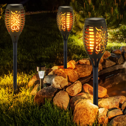 Etc-shop - Set di 3 lampade a LED ad innesto solare per esterni decorazione da giardino nera fustellati lampada cortile riflettore punta di terra precio