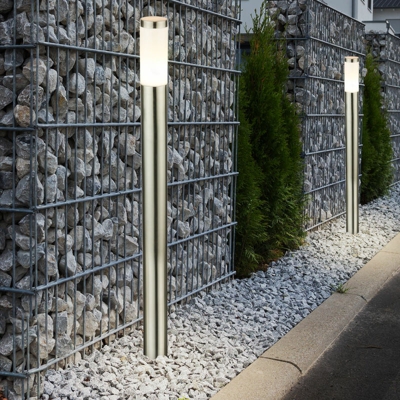 Etc-shop - Elegante Set di 2 lampada da terra in acciaio inox lampada esterna 1x E27 IP44