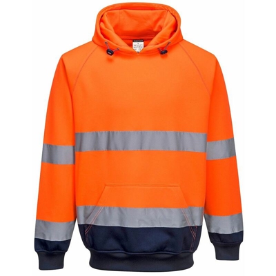 Portwest - Felpa con cappuccio bicolore | XXL - NEUTRO (SENZA PERSONALIZZAZIONE) - ArancioneNavy