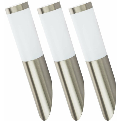 Etc-shop - Set di acciaio inossidabile 3 esterno riflettori parete IP44 illuminazione luci lampada del riflettore