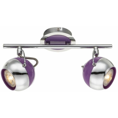 Globo - Faretto a LED a sfera con lampada a sfera, viola per soggiorno, riflettore cromato regolabile 57787-2