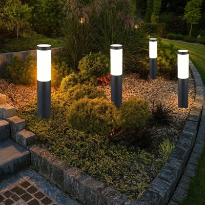 Etc-shop - 4x zoccoli esterni antracite illuminazione patio faretti da giardino in acciaio inox lampade da cortile