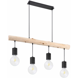 Etc-shop - RETRO lampada a sospensione a sospensione in legno alluminio lampada da soffitto a sospensione nera características