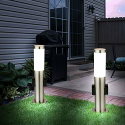 Etc-shop - Set di 2 7 watt LED lampada da terra in acciaio di distribuzione di energia di energia esterno IP44 características
