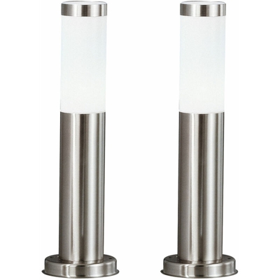 Etc-shop - Set di 2 lampada da terra lampada esterna IP44 di illuminazione da giardino in acciaio inox moderno