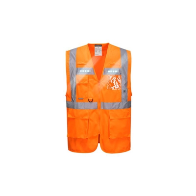 Portwest - Orion LED Executive Vest | Small - Orange - NEUTRO (SENZA PERSONALIZZAZIONE)