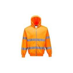 Felpa con cappuccio e zip alta visibilità | Small - Orange - NEUTRO (SENZA PERSONALIZZAZIONE) - PORTWEST precio