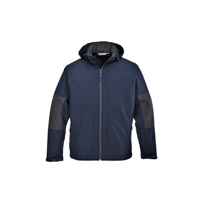 Portwest - Softshell con cappuccio ( 3 strati) | Navy - Large - NEUTRO (SENZA PERSONALIZZAZIONE)