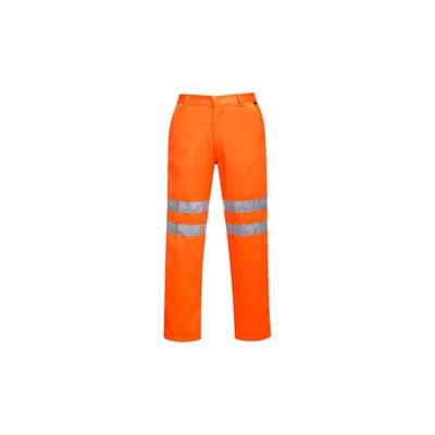 Portwest - Pantaloni Poly-cotton RIS ad alta visibilità | XSmall - Orange - NEUTRO (SENZA PERSONALIZZAZIONE)