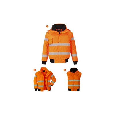 Giacca Bomber 3-in-1 ad alta visibilità | XL - Orange - NEUTRO (SENZA PERSONALIZZAZIONE) - PORTWEST