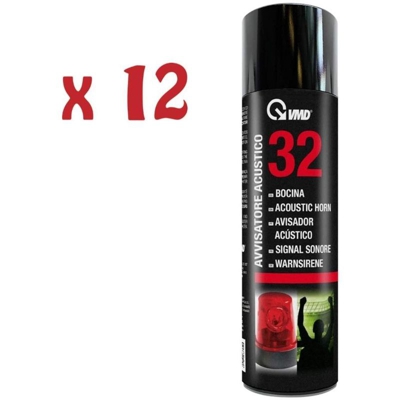 12 Ricariche Bomboletta Spray Avvisatore Acustico 300Ml Tromba Stadio Vmd 32Ref