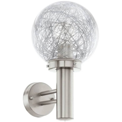 Applique per facciate esterne illuminazione sfera di vetro faretto filo treccia lampada acciaio inossidabile Eglo 93366 en oferta