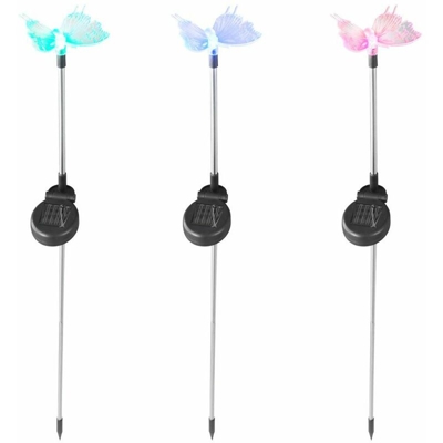 Etc-shop - LED RGB Solar Deco Plug Lamps Butterfly Outdoor Spike Terrace Lights