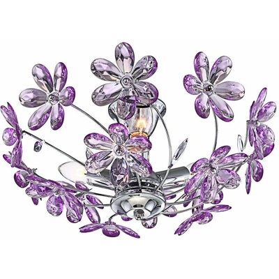 Plafoniera design fiore lampada viola illuminazione cromo Globo 5142
