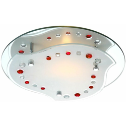 Etc-shop - Lampada arredamento illuminazione salone luce rossa cromo 7W LED plafoniera precio