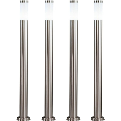 Etc-shop - Set di 4 piedi all'aperto stand Luci luci trama, frusta in acciaio inox