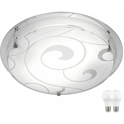 Etc-shop - 10 Watt LED plafoniera in metallo illuminazione decorativa lampada di vetro smerigliato intorno en oferta