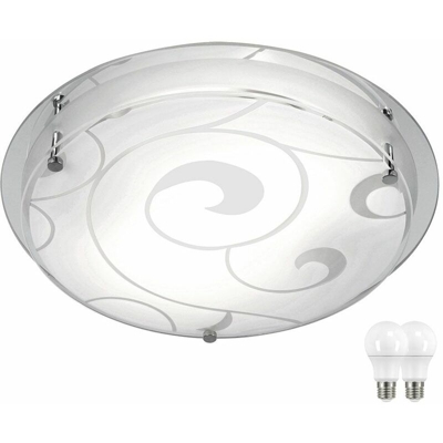 Etc-shop - 10 Watt LED plafoniera in metallo illuminazione decorativa lampada di vetro smerigliato intorno