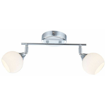 Globo - Plafoniera design vetro faretto orientabile soggiorno pranzo cromo lampada silver 56565-2
