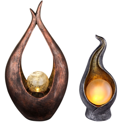 Etc-shop - Set di 2 luci esterne a LED per sostegni solari Illuminazione per esterni