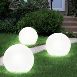Etc-shop - Set di 3 LED Solar Outdoor Area Ground Spike Plug Lamp Yard Ball Prato Lights características