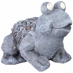 LED Outdoor Solar Stand Lampada Stand Animal Frog Figurine Decorazione Grigio Globo 33091 en oferta