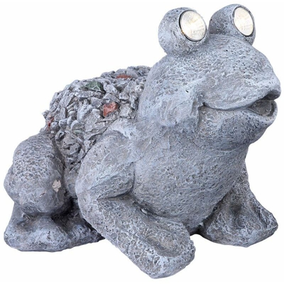 LED Outdoor Solar Stand Lampada Stand Animal Frog Figurine Decorazione Grigio Globo 33091