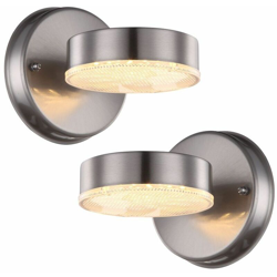Etc-shop - Set di 2 7 Watt applique a LED per esterni lampade di design in acciaio inox illuminazione IP44 características