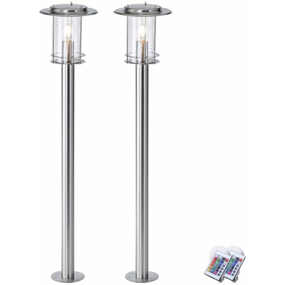 Etc-shop - Set di 2 lampade controllo remoto dimmer lampade luci del giardino in serie incl. RGB lampade a LED