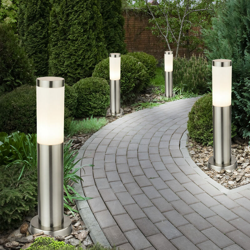 Etc-shop - Set di 4 Piani esterna lampade prezioso giardino in acciaio vanno ben stand Illuminazione cortile características