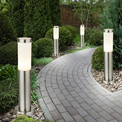 Etc-shop - Set di 4 Piani esterna lampade prezioso giardino in acciaio vanno ben stand Illuminazione cortile