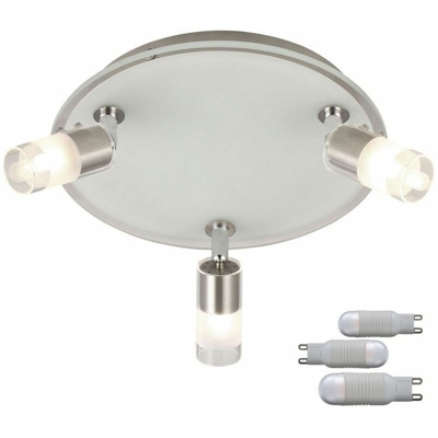 Etc-shop - plafoniera LED riflettore Rondell Spot vetro girevole trasparente satinata illuminazione