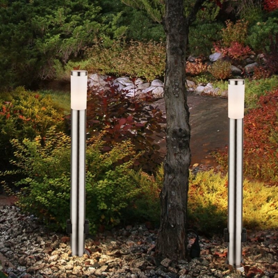 Etc-shop - Set di 2 distribuzione elettrica lampada standard IP44 acciaio argento prese esterne