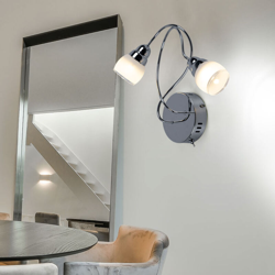 Lampada da parete a LED in vetro Faretto in vetro cromato Living Living Room satinato Esto 780011-2 en oferta