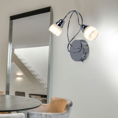 Lampada da parete a LED in vetro Faretto in vetro cromato Living Living Room satinato Esto 780011-2