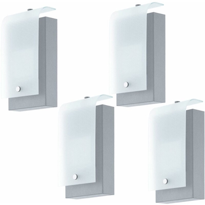Etc-shop - Set di 4 Lampade da parete a LED House Door Lighting Facciate in vetro Porticato Luci galvanizzate