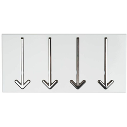 Design guardaroba a muro vestiti portachiavi ganci pieghevoli argento -bianco B990817L -3 - BHP en oferta