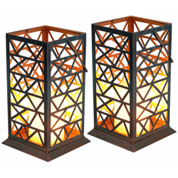Etc-shop - Set di 2 luci a LED a luce solare in piedi luci balcone effetto fuoco lanterna per esterni en oferta