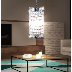 Etc-shop - soffitto ciondolo di lusso faretti da pranzo in cristallo Lampada cromata set incl. lampade a LED precio